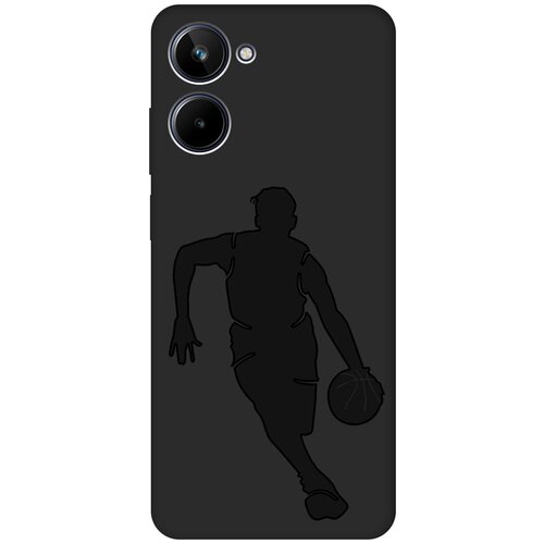 Матовый чехол Basketball для Realme 10 4G / Рилми 10 4Г с 3D эффектом черный матовый чехол camomiles для realme 10 4g рилми 10 4г с 3d эффектом черный