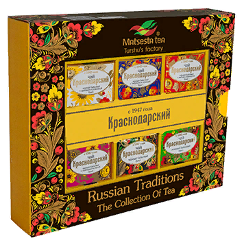 Мацеста чай Краснодарский с 1947 года. Чайная коллекция "Русские традиции" . В красивой подарочной упаковке. 6 шт.