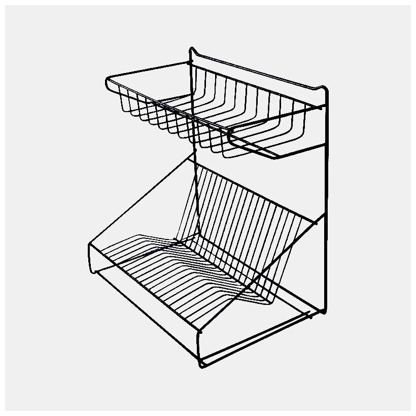Сушилка для посуды универсальная черная (38*39*245см). АЛТ 01Ч