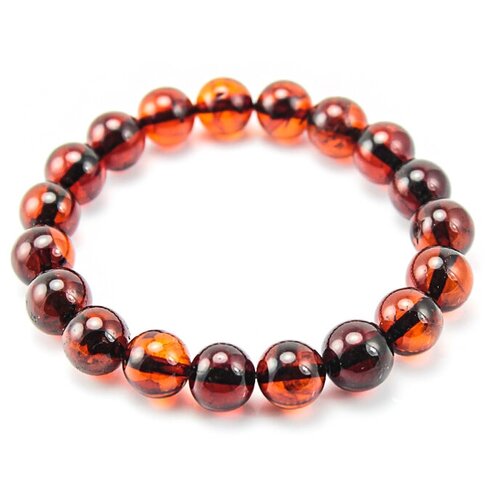 фото Amberholl браслет из натурального формованного янтаря темно-вишневого цвета «шары»