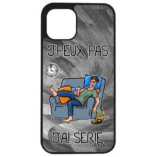 фото Дизайнерский чехол на смартфон // iphone 12 // "не могу - у меня сериал!" комикс повод, utaupia, серый