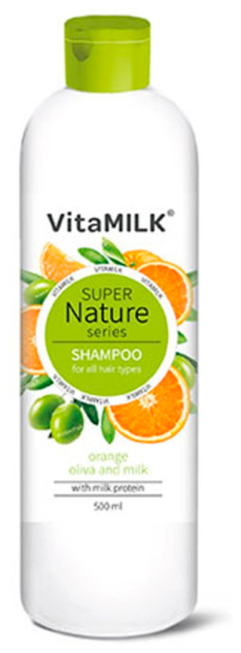 Шампунь для волос VITAMILK Super Nature (апельсин, олива и молоко), 500 мл