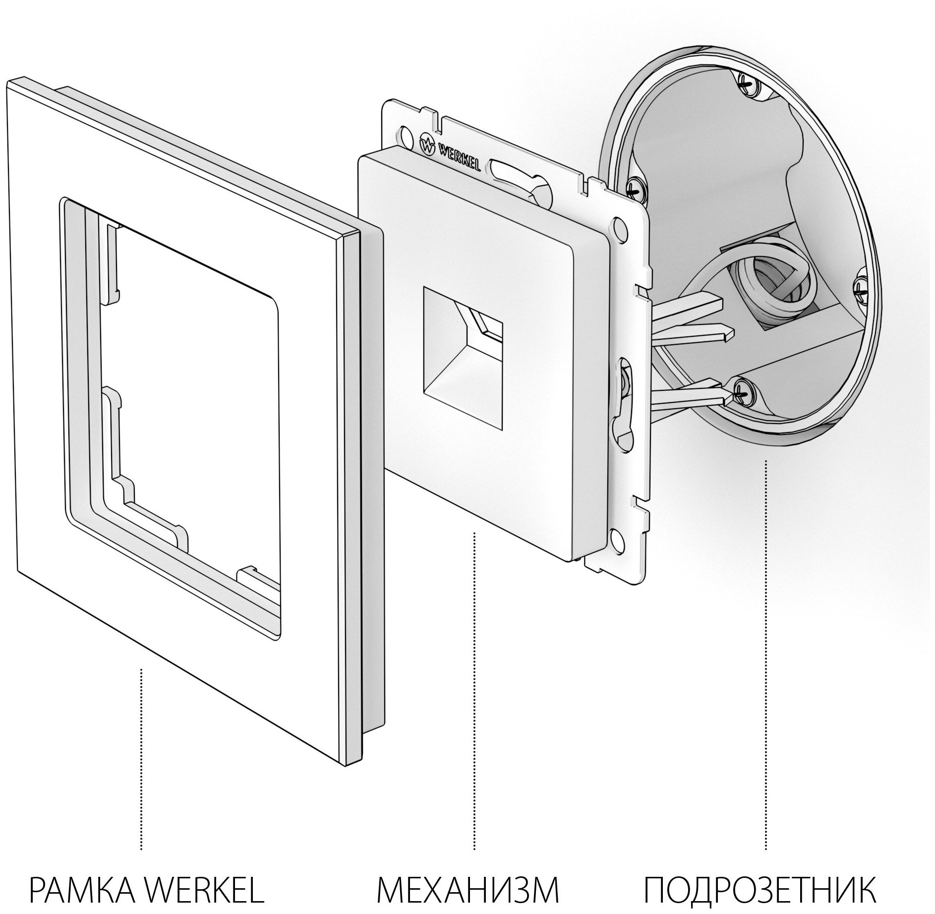 Розетка для интернета / телефона Werkel WL01-RJ-45 Aluminium - фотография № 4