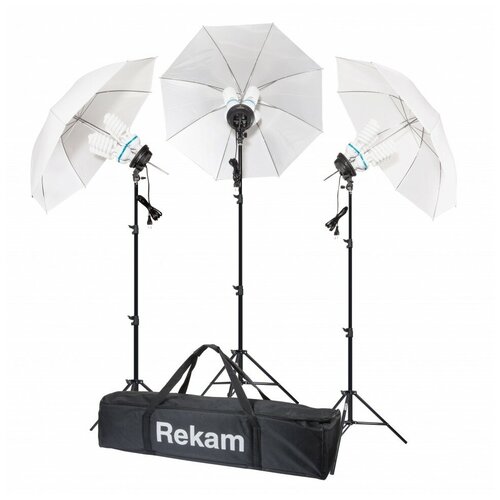 Rekam CL4-900-UM KIT Комплект флуоресцентных осветителей с зонтами rekam mini light faster kit 60 3rcl2 комплект ламп вспышек rekam 60 3rd mini light