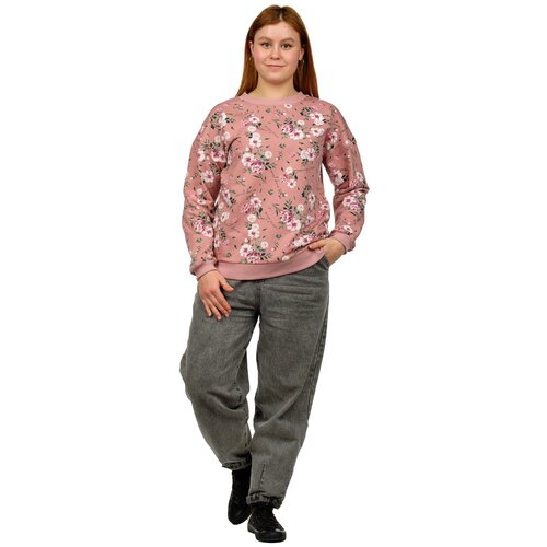 Джемпер instance Розовый (цветы) 52-54