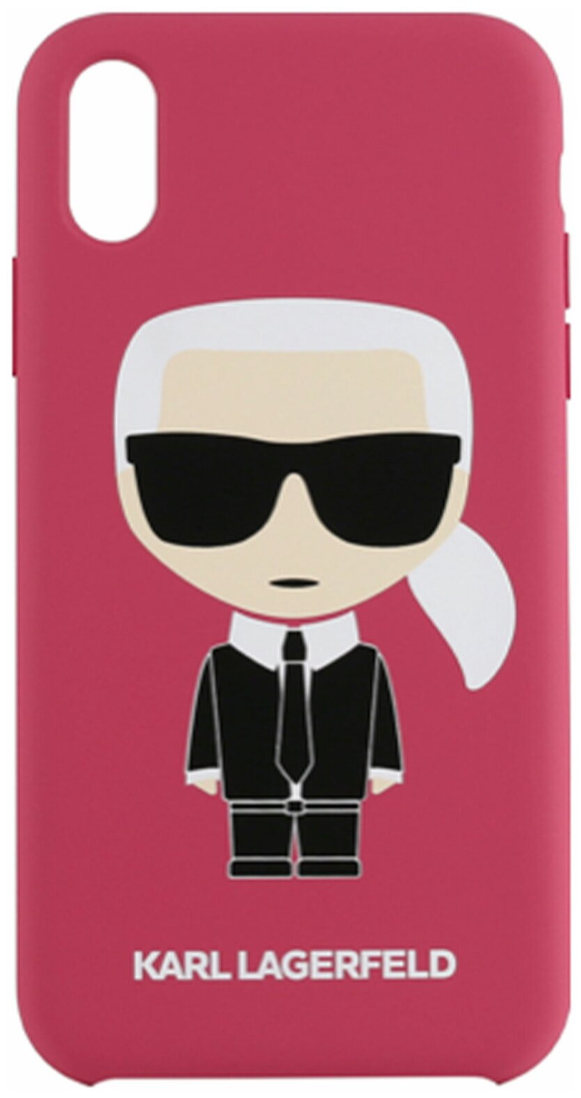 Чехол Lagerfeld для iPhone X/XS Liquid silicone Iconic Karl Hard Fuchsia