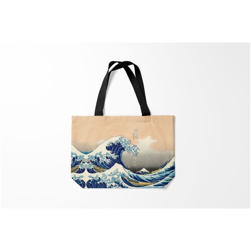 фото Сумка-шоппер / 46х35 см / тренды / vaporwave kanagawa wave art burnettie