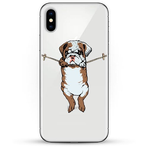 фото Силиконовый чехол бульдог на apple iphone x andy & paul