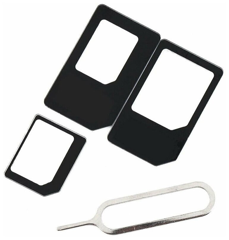 Адаптер симкарт (нано, микро и стандарт) черный