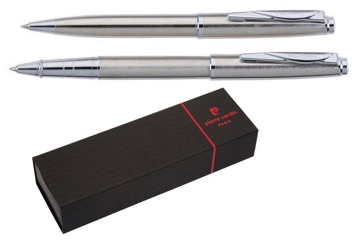 Набор Pierre Cardin PEN&PEN: ручка шариковая + роллер. Цвет - стальной. Упаковка Е.