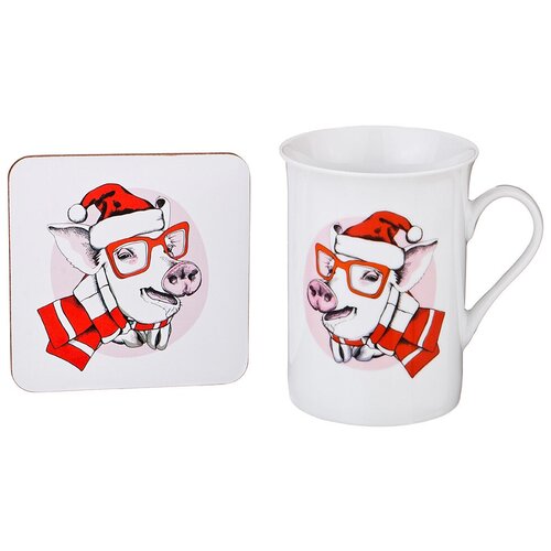 фото Кружка lefard новый год, с мдф подставкой, 300 мл (270-279)