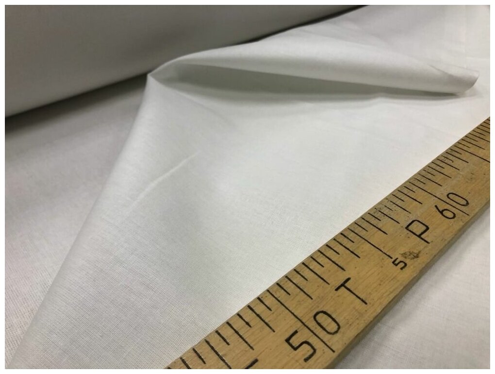 220 см  Ткань хлопковая бязь белая 140 г м ГОСТ розница 1 метр