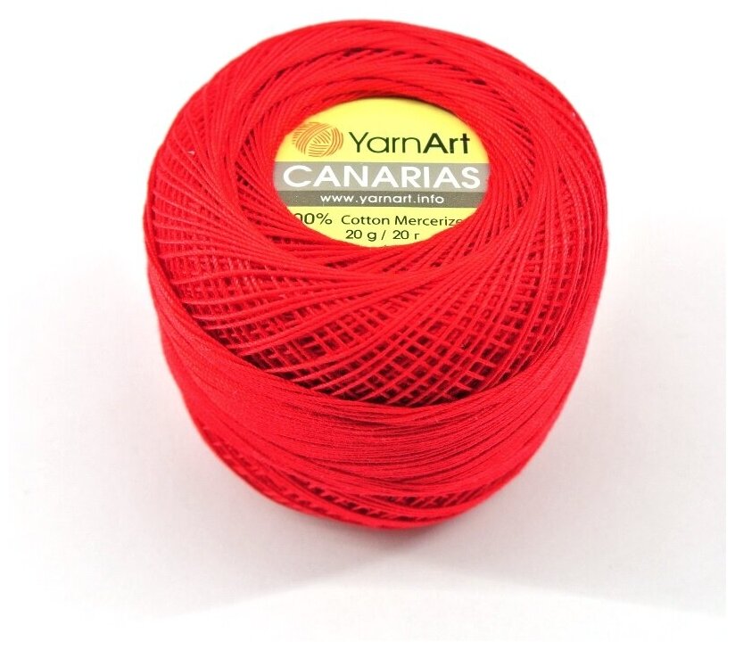Пряжа YarnArt Canarias красный (6328), 100%мерсеризованный хлопок, 203м, 20г, 1шт