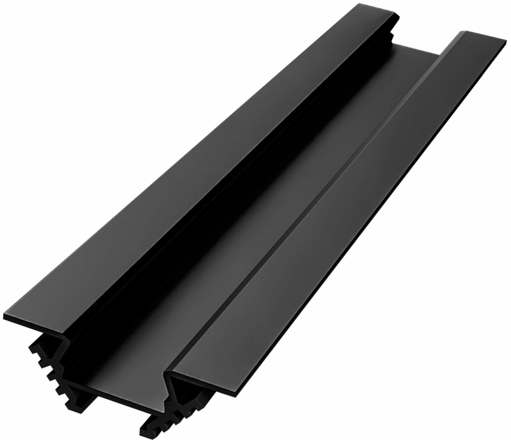 Угловой накладной алюминиевый профиль 08-07-01Ч черного цвета для установки светодиодной ленты шириной до 10 мм / 1000х28.5х10.4 мм / без упаковки (без рассеивателя, без заглушек /