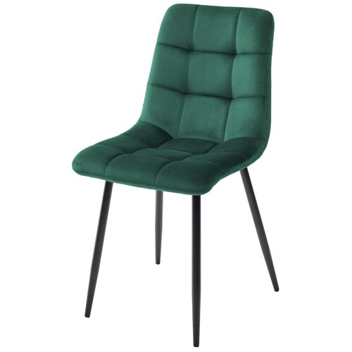 фото Стул кухонный-обеденный chilli / зеленый, ткань - велюр, черный металлический каркас / g062-18 m city
