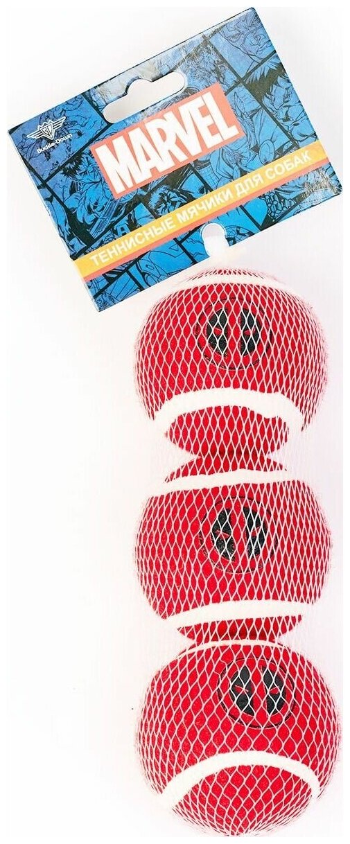 Buckle-Down игрушка "Дэдпул" теннисные мячики для собак (Красный) - фото №2