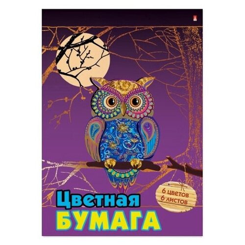 фото Набор цветной бумаги поделочная вуаль a4, 6л. 6цв. "мультики" обложка мелов. блок мелов. альт