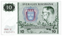 Банкнота номиналом 10 крон 1968 года. Швеция.