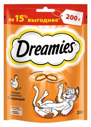 Dreamies Лакомые подушечки для кошек с курицей 10150256 | 0,14 кг 24971 (18 шт)