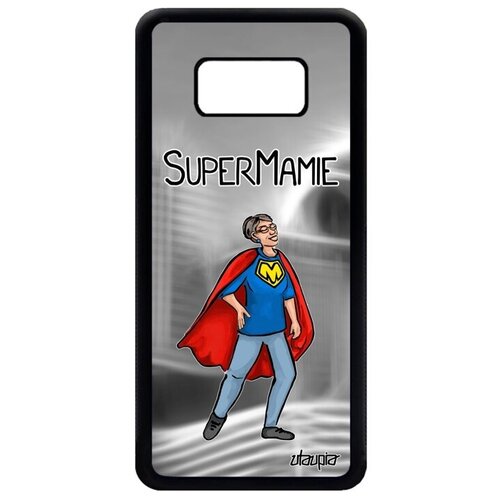 фото Яркий чехол для мобильного // galaxy s8 // "супербабуля" бабушка веселый, utaupia, серый