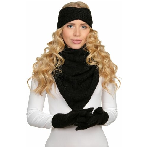 фото Женская повязка на голову lambonika жужу, цвет: черный, размер: 52-56