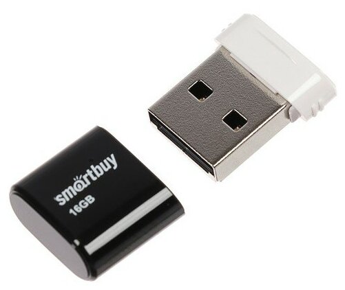 Smartbuy Флешка Smartbuy Lara, 16 Гб, USB2.0, чт до 25 Мб/с, зап до 15 Мб/с, черная