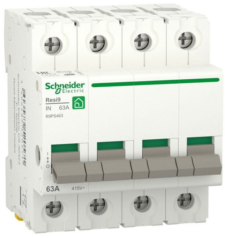 Выключатель нагрузки (модульный рубильник) RESI9 63А 4P R9PS463 Schneider Electric