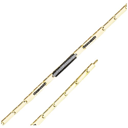 Браслет Master Brilliant, желтое золото, 585 проба, бриллиант, длина 17 см.