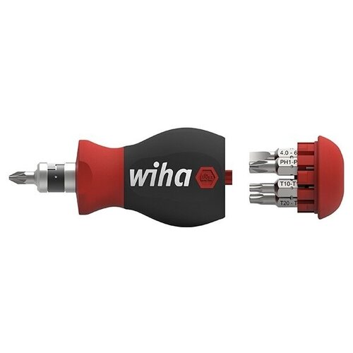 Отвертка с насадками Stubby SL/PH/PZ/TORX/HEX 57мм 7шт Wiha 3802-01 43613 (SB) набор бит standard sl ph pz torx hex crv 31шт wiha 26252