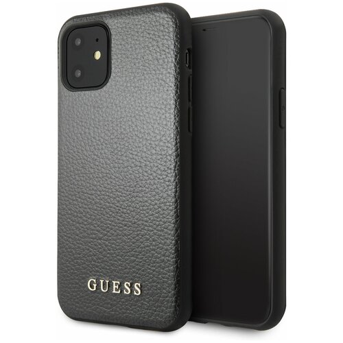 Guess Чехол Guess Iridescent Hard PU кожа для iPhone 11, черный