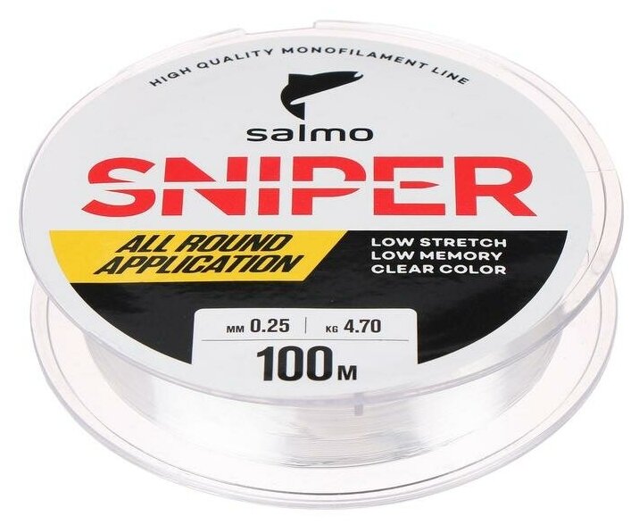 Леска моно. Salmo Sniper Clear 100м 025мм 6967556