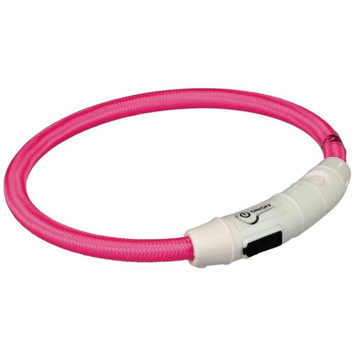 фото Мигающее кольцо trixie для собак usb, xs-s 35 см, 7 мм, нейлон, розовый, usb