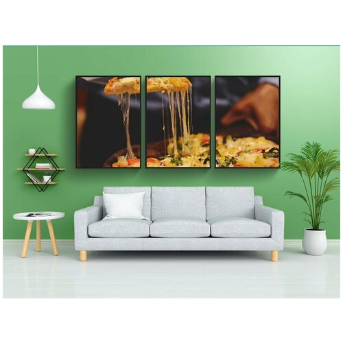 фото Набор модулных постеров для интерьера "пицца, вкусный, еда" 60x90 см. в тубусе, без рамки lotsprints