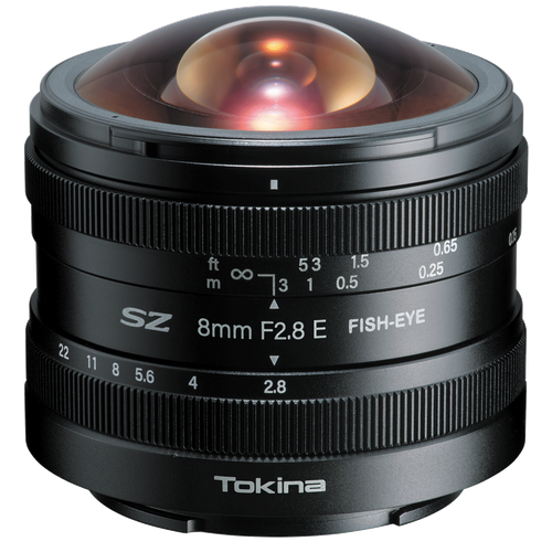 Объектив Tokina SZ 8mm F2.8 E FISH-EYE Sony E, черный hd объектив видеонаблюдения 2 3 мп c mount 16 мм объектив искажение ручной радужный объектив дюйма f1 4 ручной фокус зум его объектив камеры fa