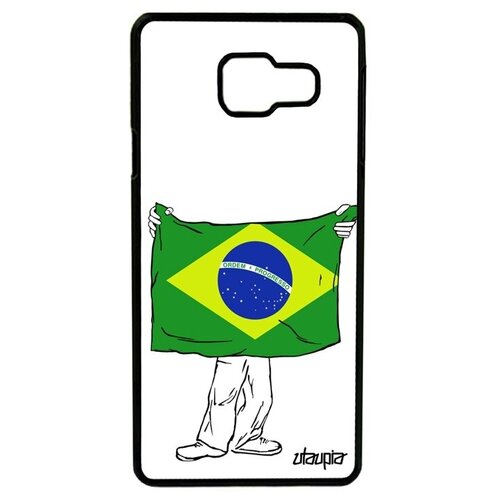 фото Противоударный чехол для // samsung galaxy a3 2016 // "флаг бразилии с руками" патриот стиль, utaupia, белый