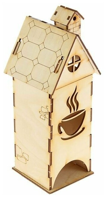 Чайный домик, органайзер для пакетиков, коробка для чая, заготовка из дерева с красками, набор для творчества 2 шт