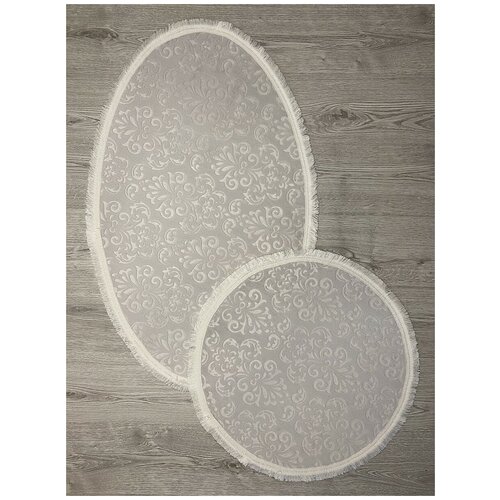 фото Набор ковриков для ванной комнаты "абстракция", белый arloni