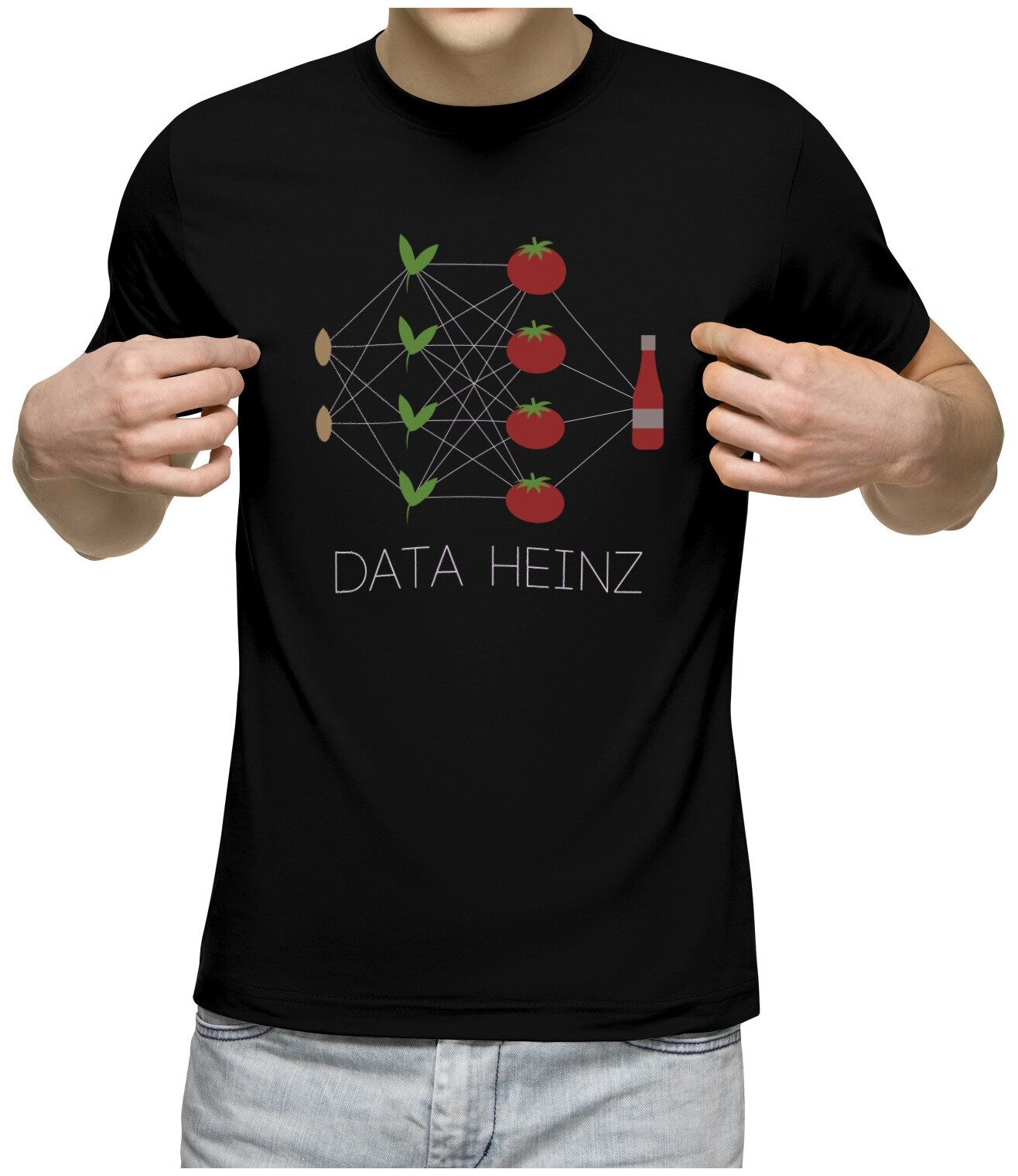 Мужская футболка «DATA HEINZ (white on black)»