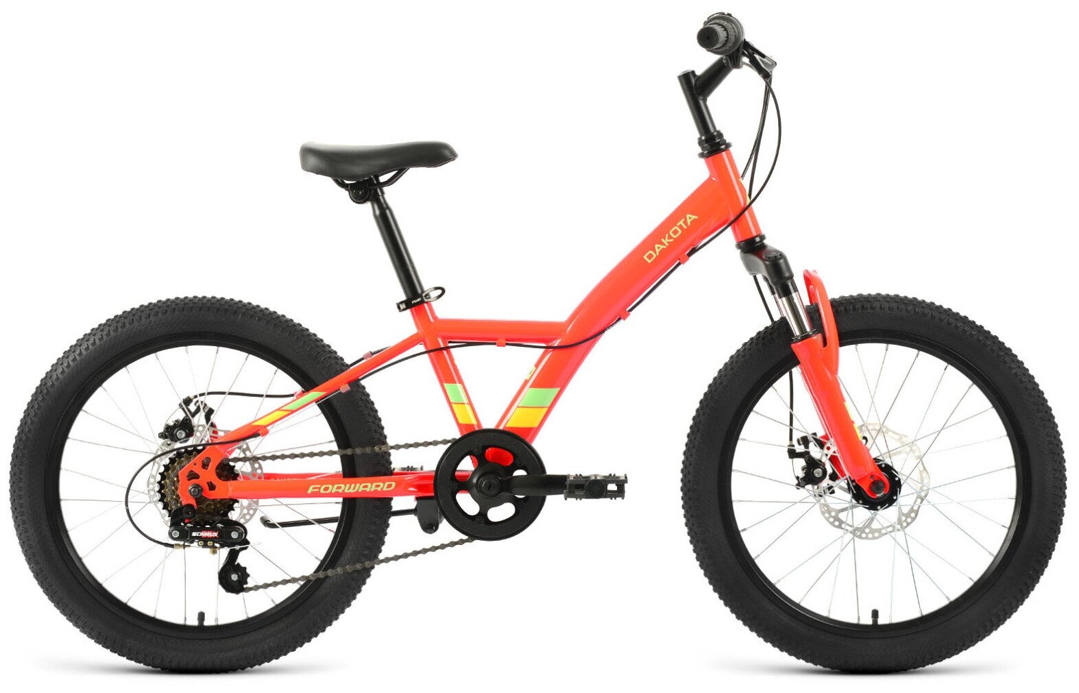 Велосипед Forward DAKOTA 20 2.0 D 2022 рост 10.5" красный/желтый