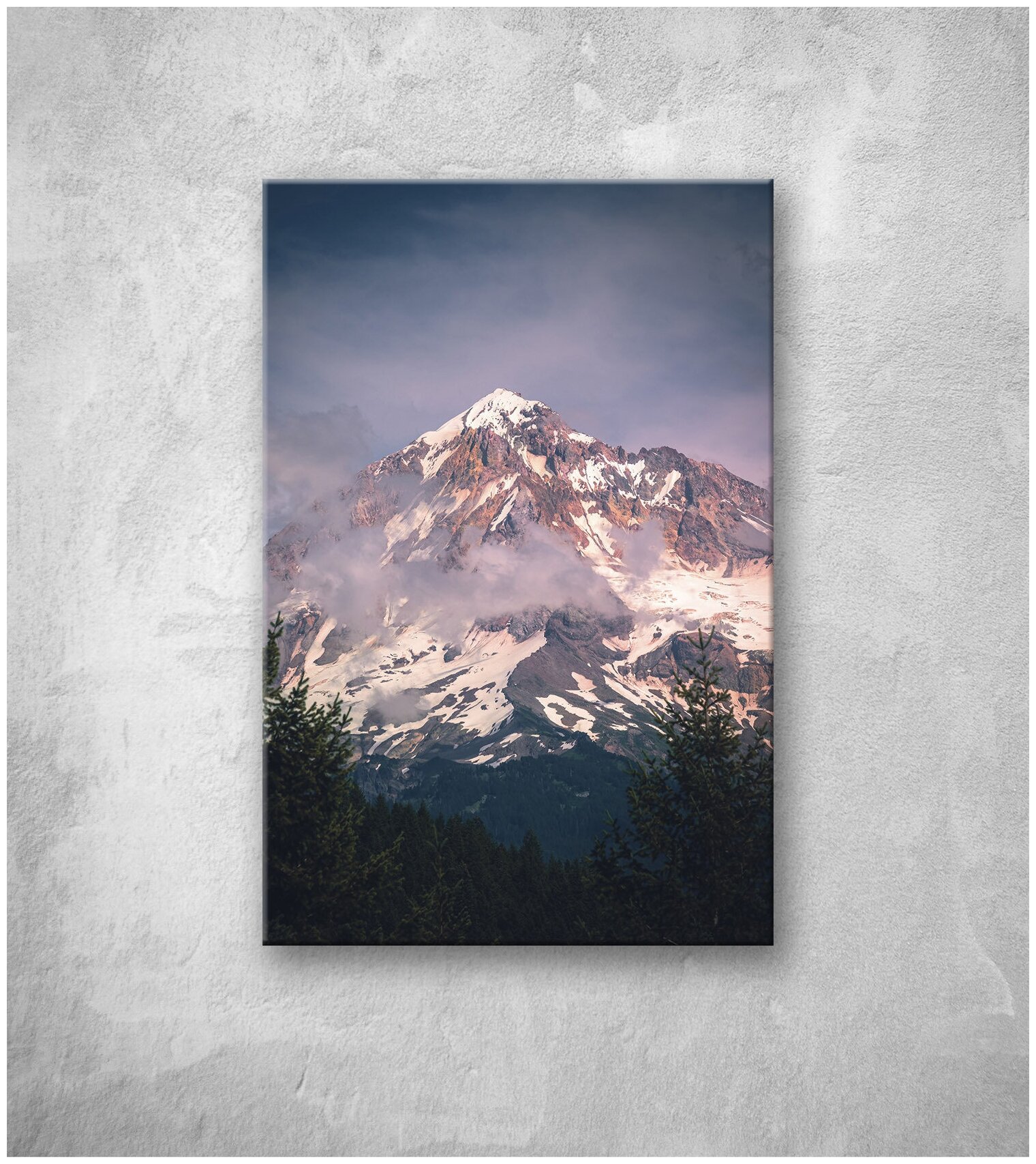 Картина на стекле скалистые горы 40х60см.