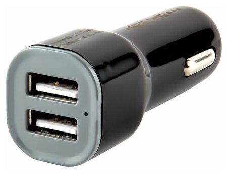Зарядное устройство автомобильное RED LINE AC-1A, 2 порта USB, выходный ток 1А, черное