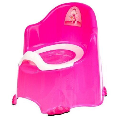 Купить Горшок детский антискользящий «Комфорт» с крышкой, съёмная чаша, цвет розовый, MikiMarket