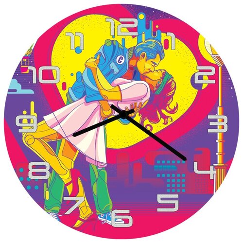 фото Svs настенные часы svs 3001761 яркий поцелуй