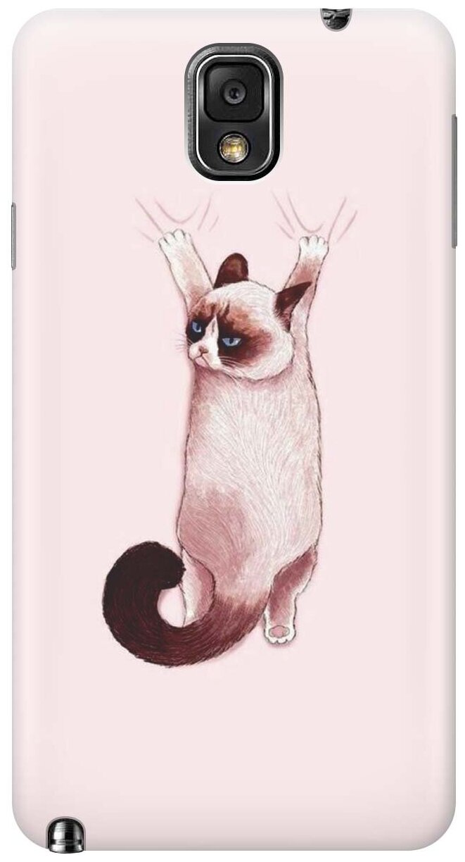 Силиконовый чехол на Samsung Galaxy Note 3 / Самсунг Ноут 3 с принтом "Недовольный кот"