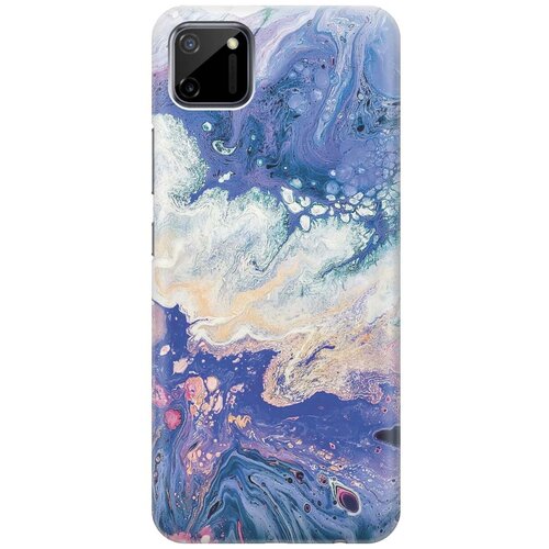 фото Ультратонкий силиконовый чехол-накладка для realme c11 с принтом "фиолетовый мрамор" gosso