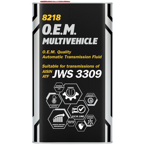 фото 8218 трансмиссионное масло atf multivehicle o.e.m. jws (4л.) metal mannol