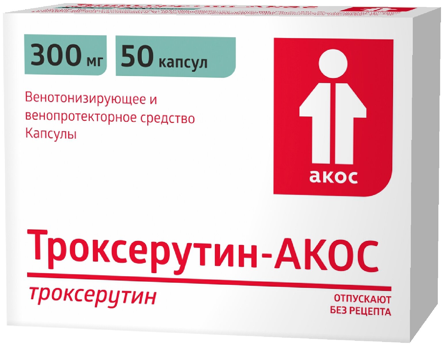Троксерутин-АКОС капс., 300 мг, 50 шт.