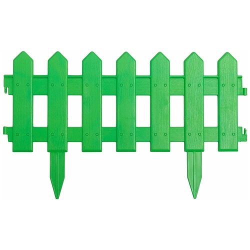 Забор декоративный МастерСад Палисадник зеленый 1,9м / бордюр для сада и огорода / Ограждение садовое для клумб и грядок / забор пластиковый