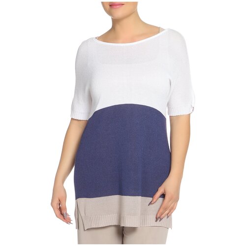 Джемпер ANIS COLLECTION, полуприлегающий силуэт, трикотаж, размер M-L, белый