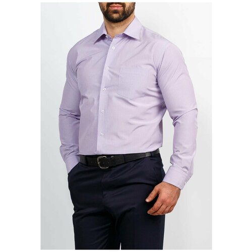 фото Рубашка мужская длинный рукав casino c771/1/48/z, полуприталенный силуэт / regular fit, цвет сиреневый, рост 174-184, размер ворота 39